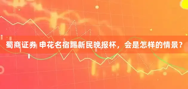 蜀商证券 申花名宿踢新民晚报杯，会是怎样的情景？